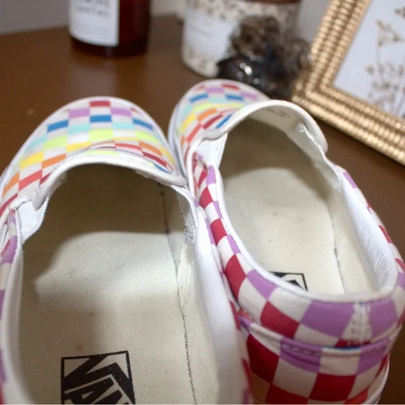 Colorful Checkered Vans slip on - Picture 3 of 6